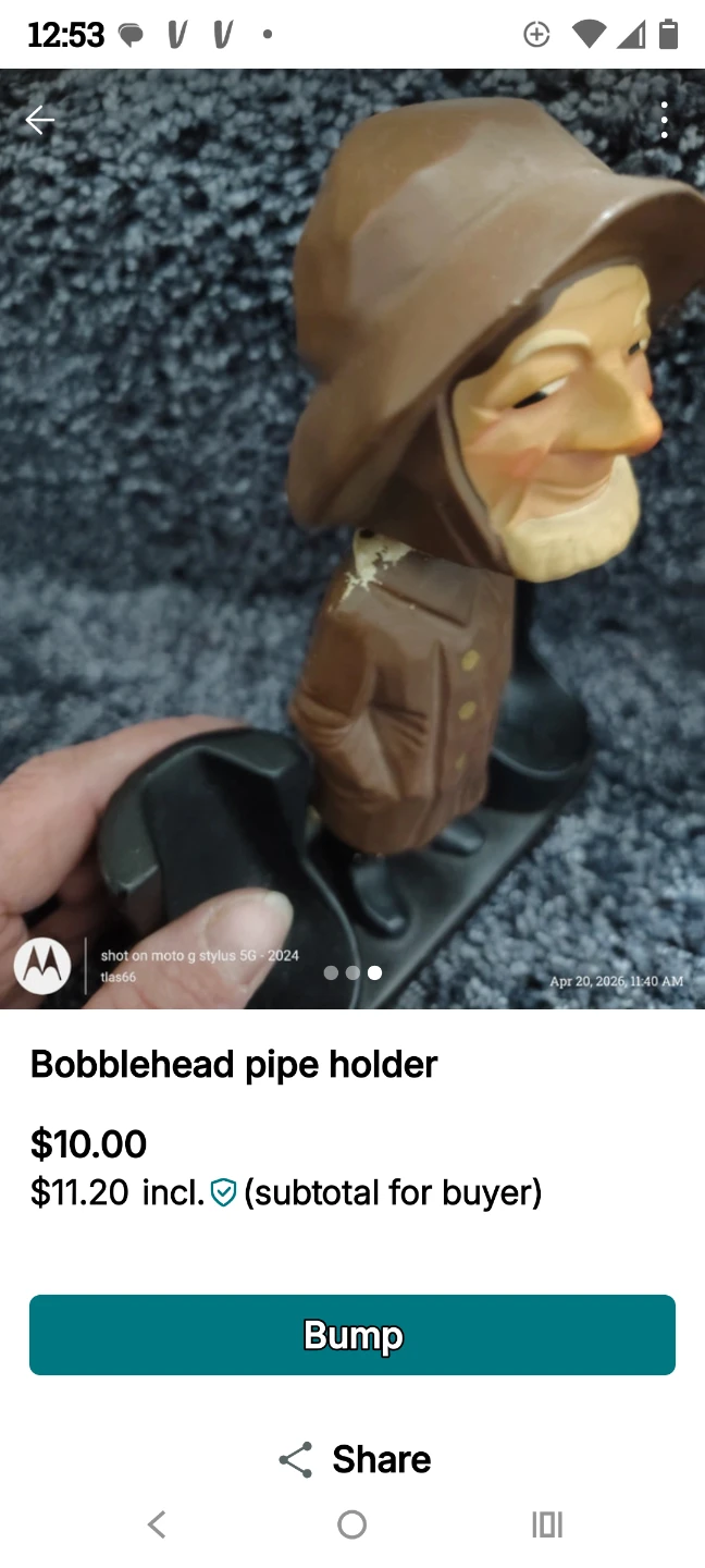 Vintage Bobblehead Pipe Holder - photo 3