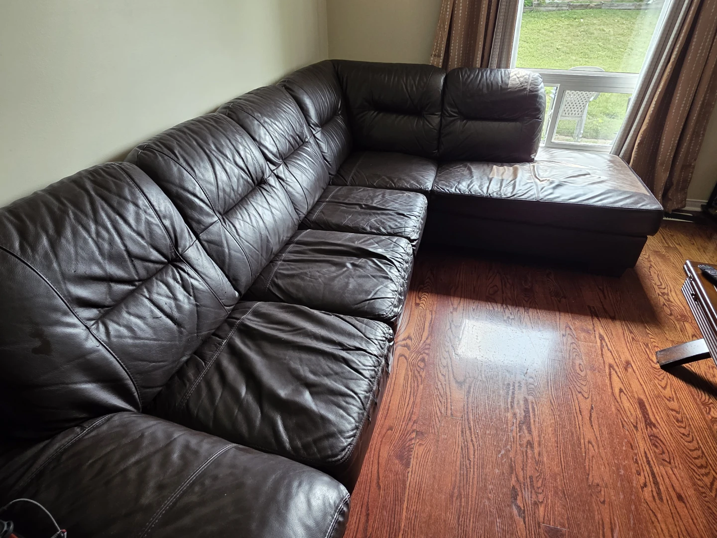 Dark Brown Leather Sectional Sofa