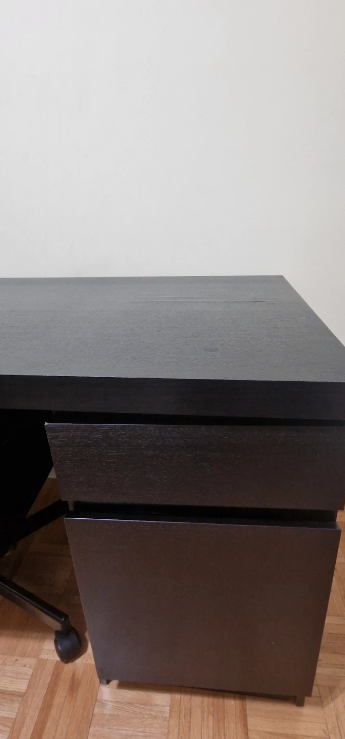 Dark Brown/Black Desk with Drawers and Chair ( IKEA ) - photo 3