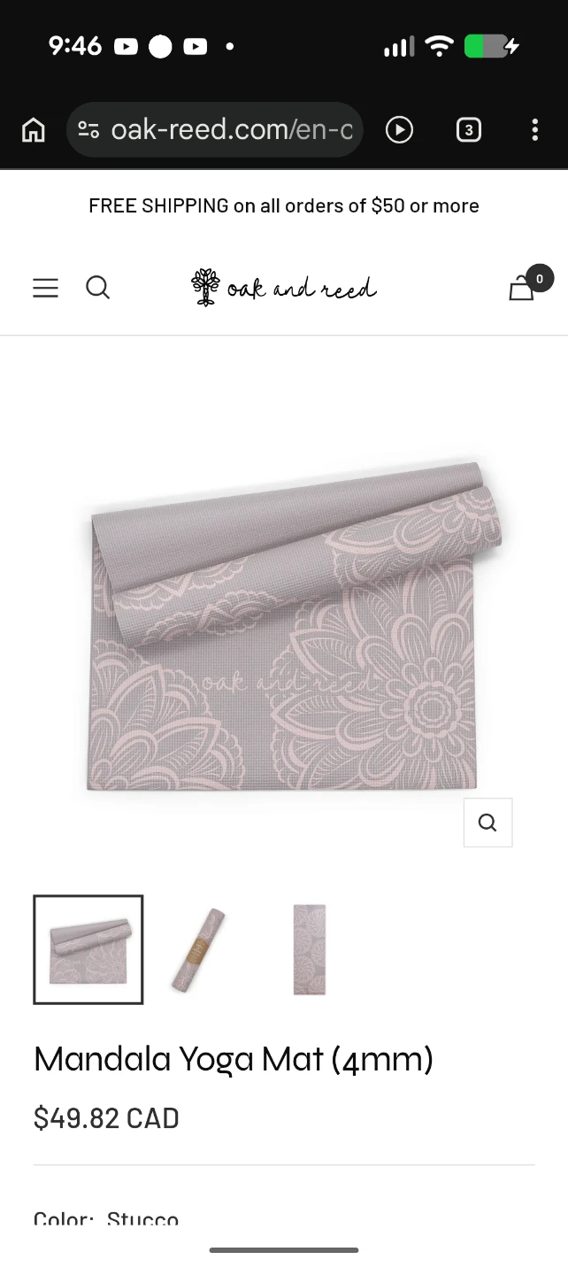 Oak and Reed Rose Yoga Mat - photo 3