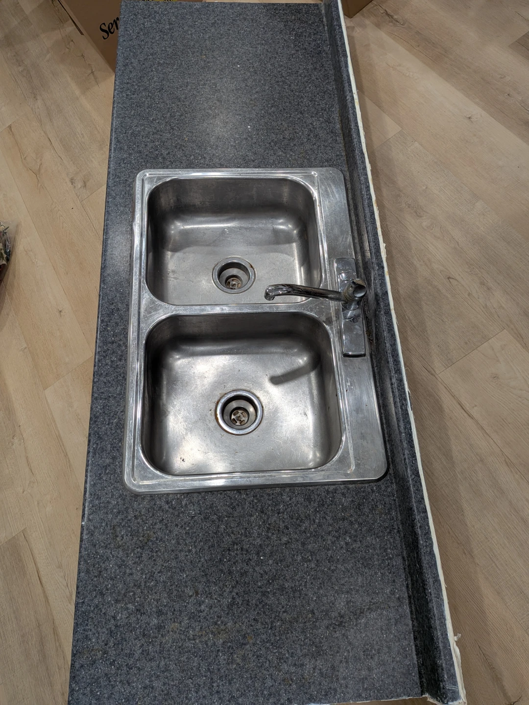Laminate Island Countertop and Double Kitchen Sink with Faucet - photo 2