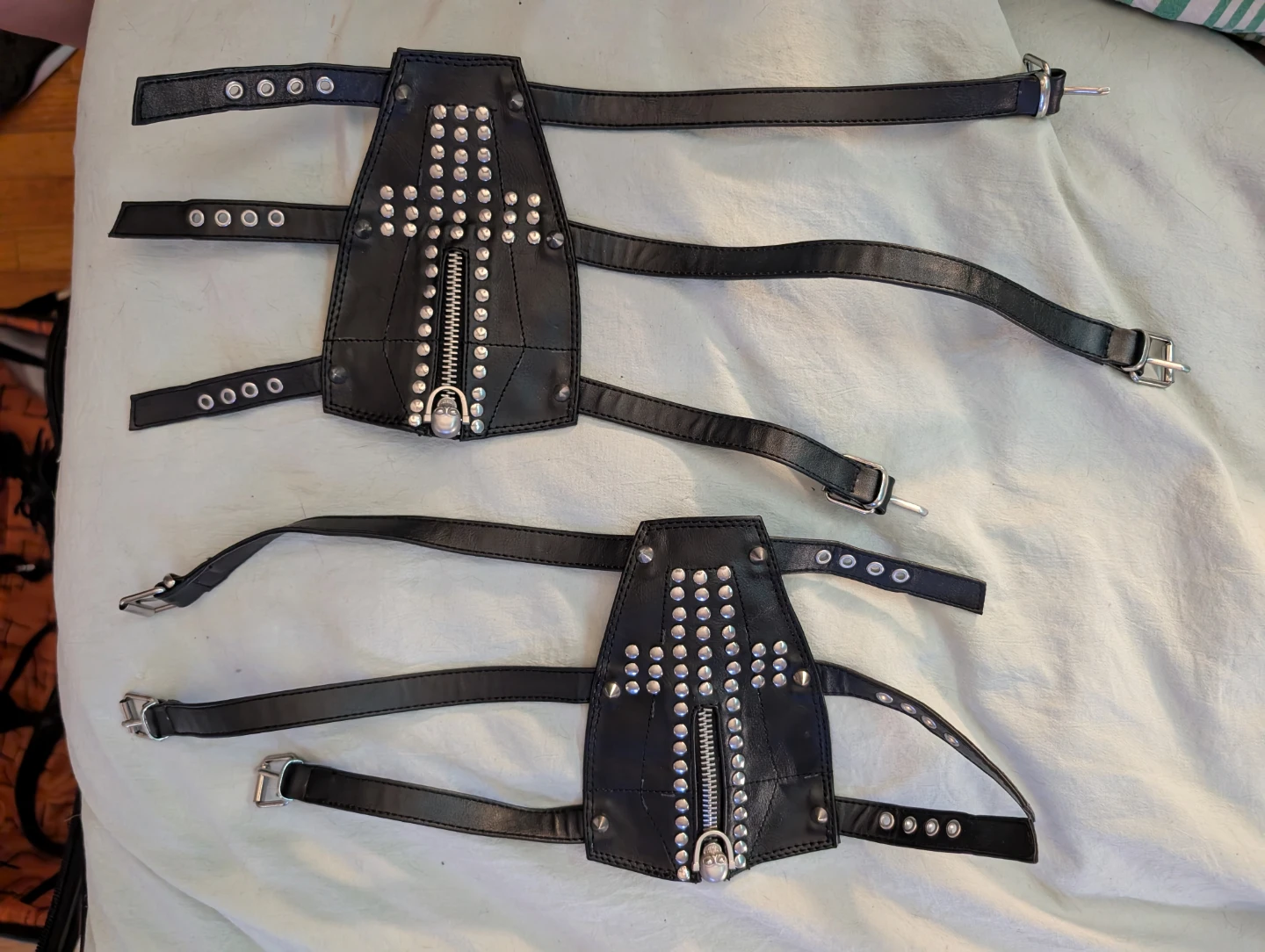 Pair of Black Faux Leather Pleaser boot covers