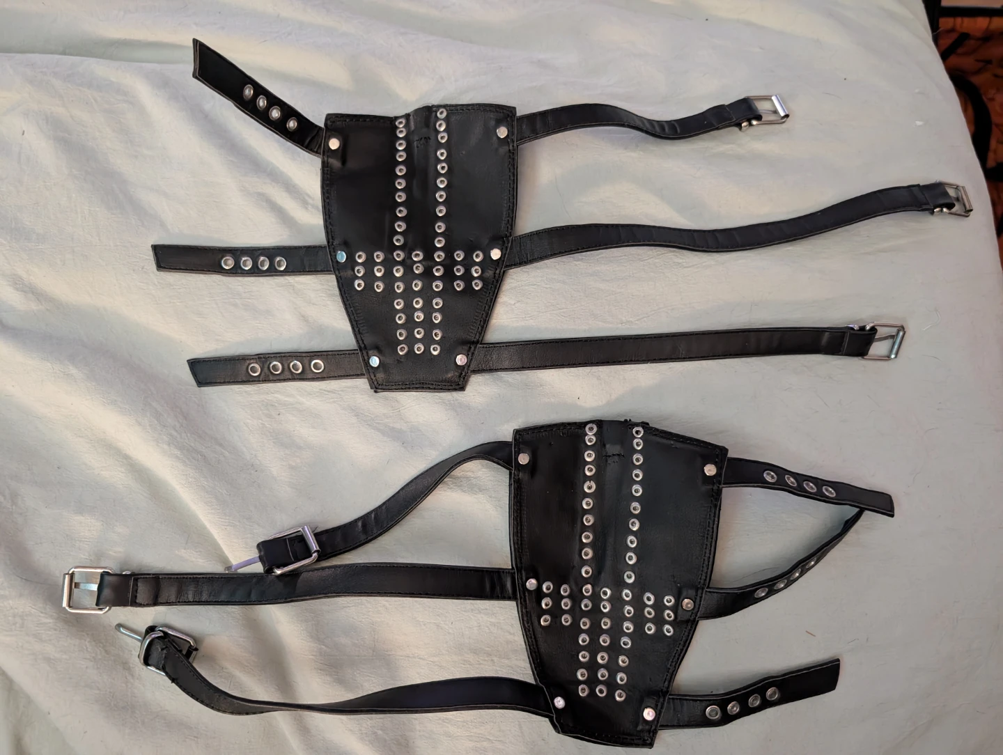 Pair of Black Faux Leather Pleaser boot covers - photo 2
