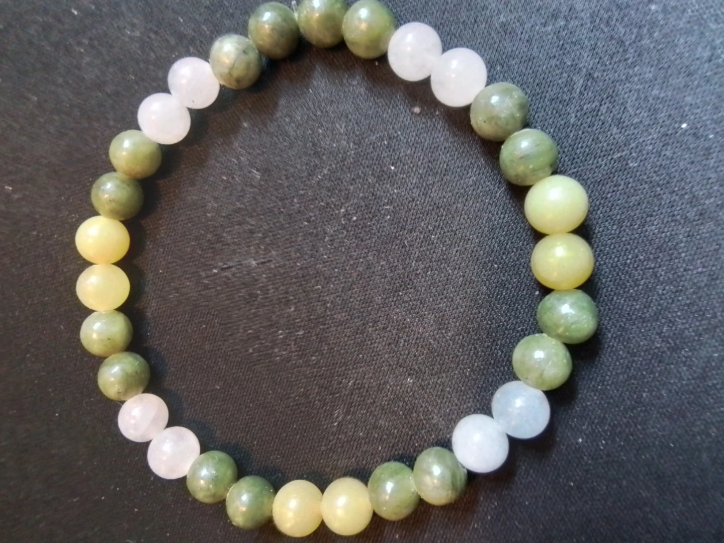 Tri-Color Jade Stretch Bracelet