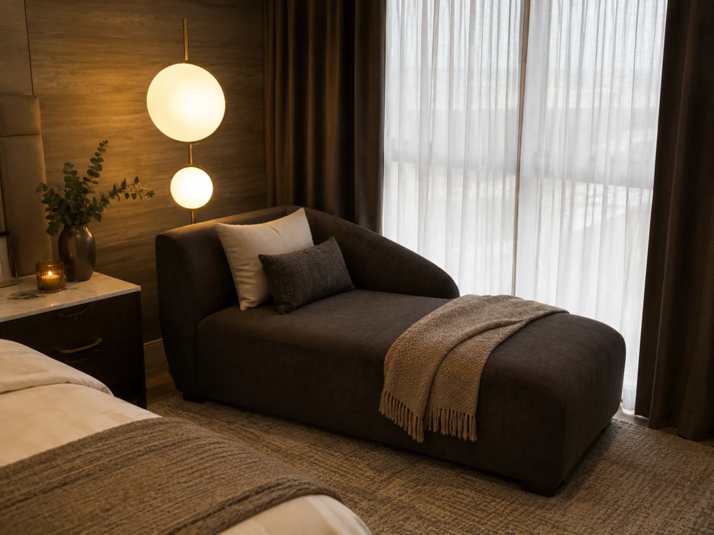 Dark Brown Chaise Lounge
