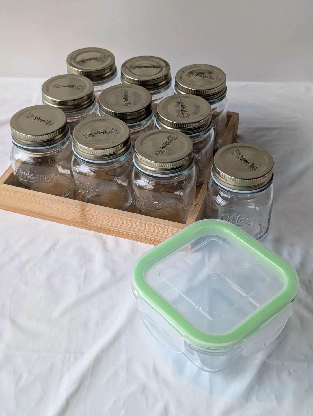 9 Mason Glass Jars with Lids