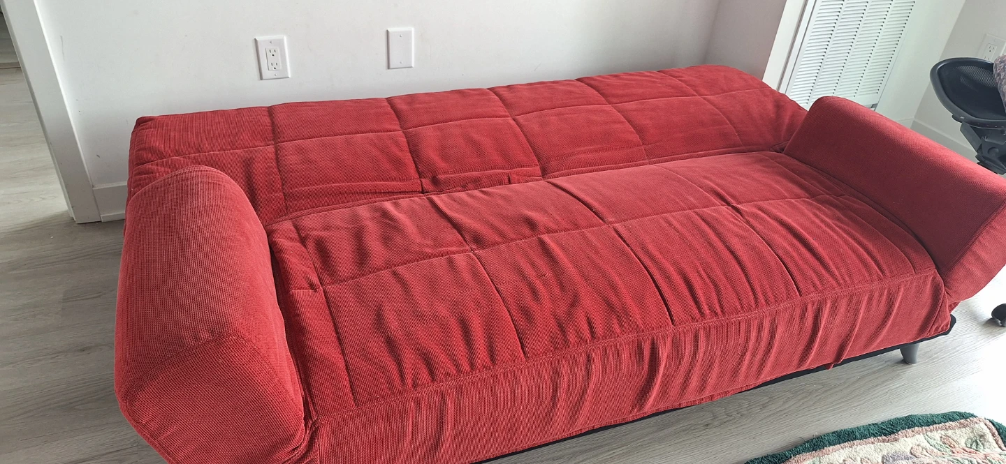 Orange futon removable cover