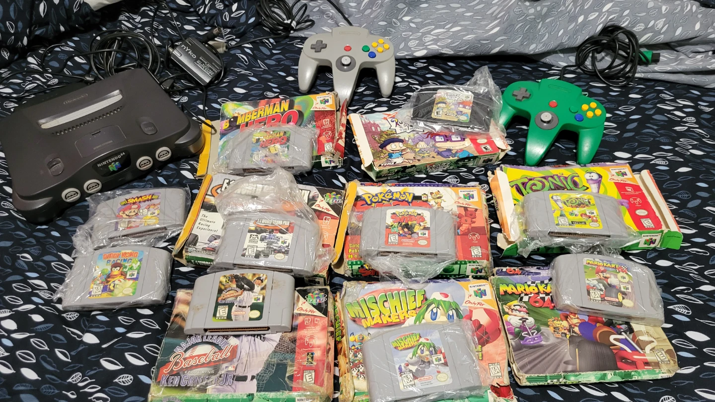 Nintendo 64 Console with Games and Controllers