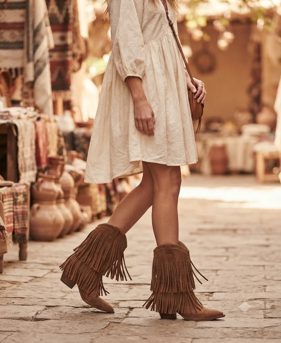 Universal Thread Fringe Boots Size 8.5