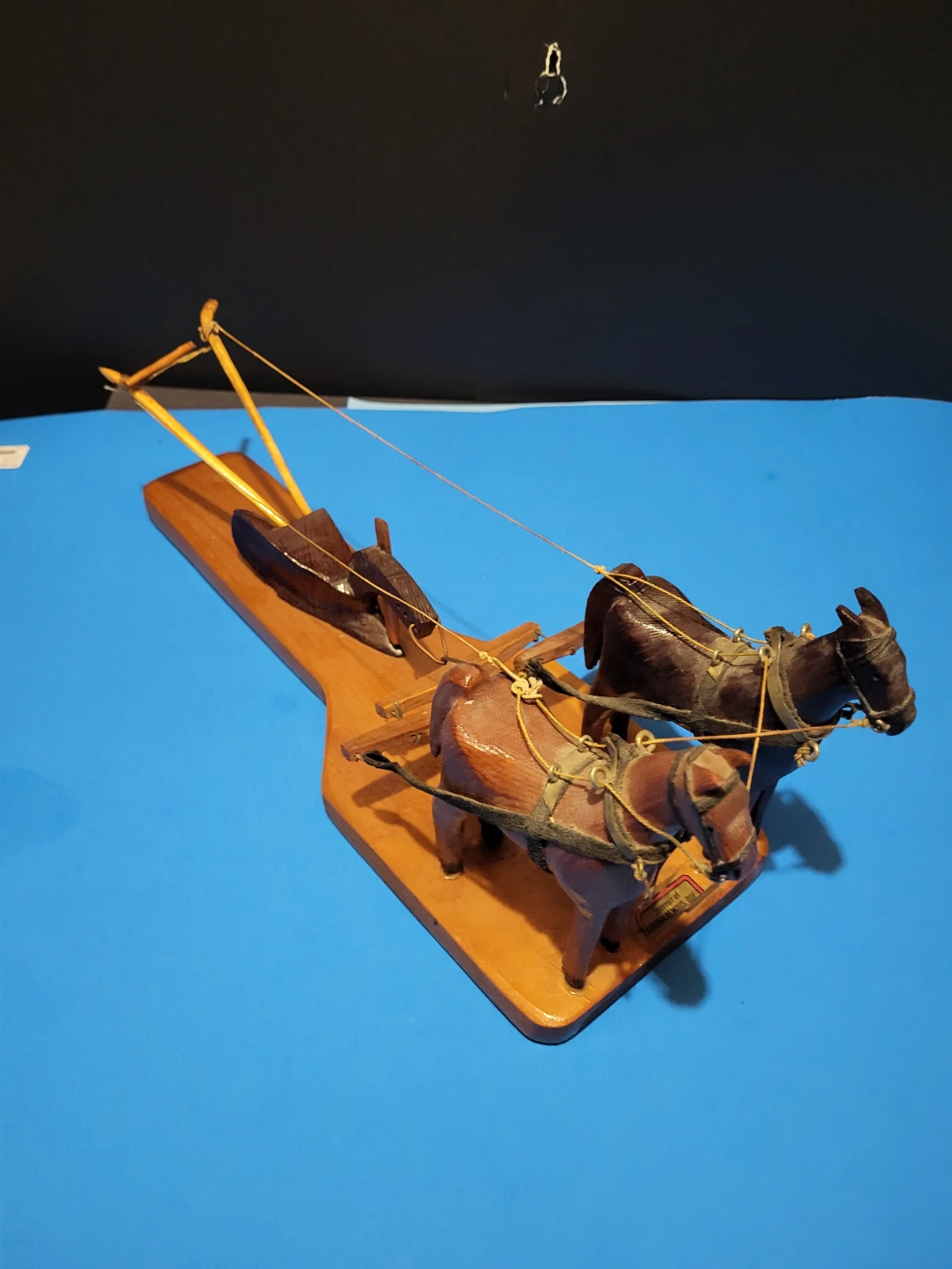Vintage Wooden Horse Drawn Plough Souvenir - photo 2