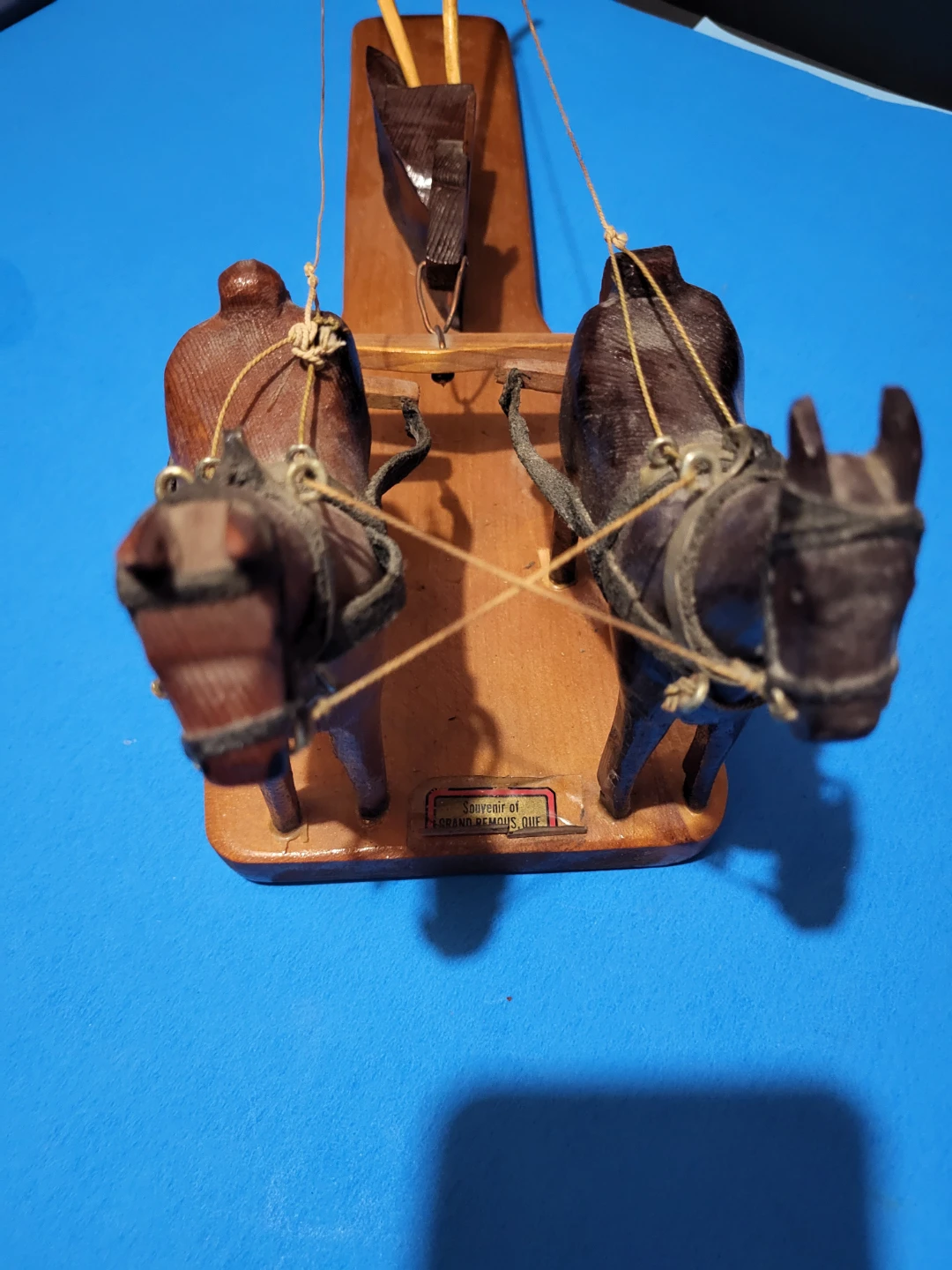 Vintage Wooden Horse Drawn Plough Souvenir - photo 3
