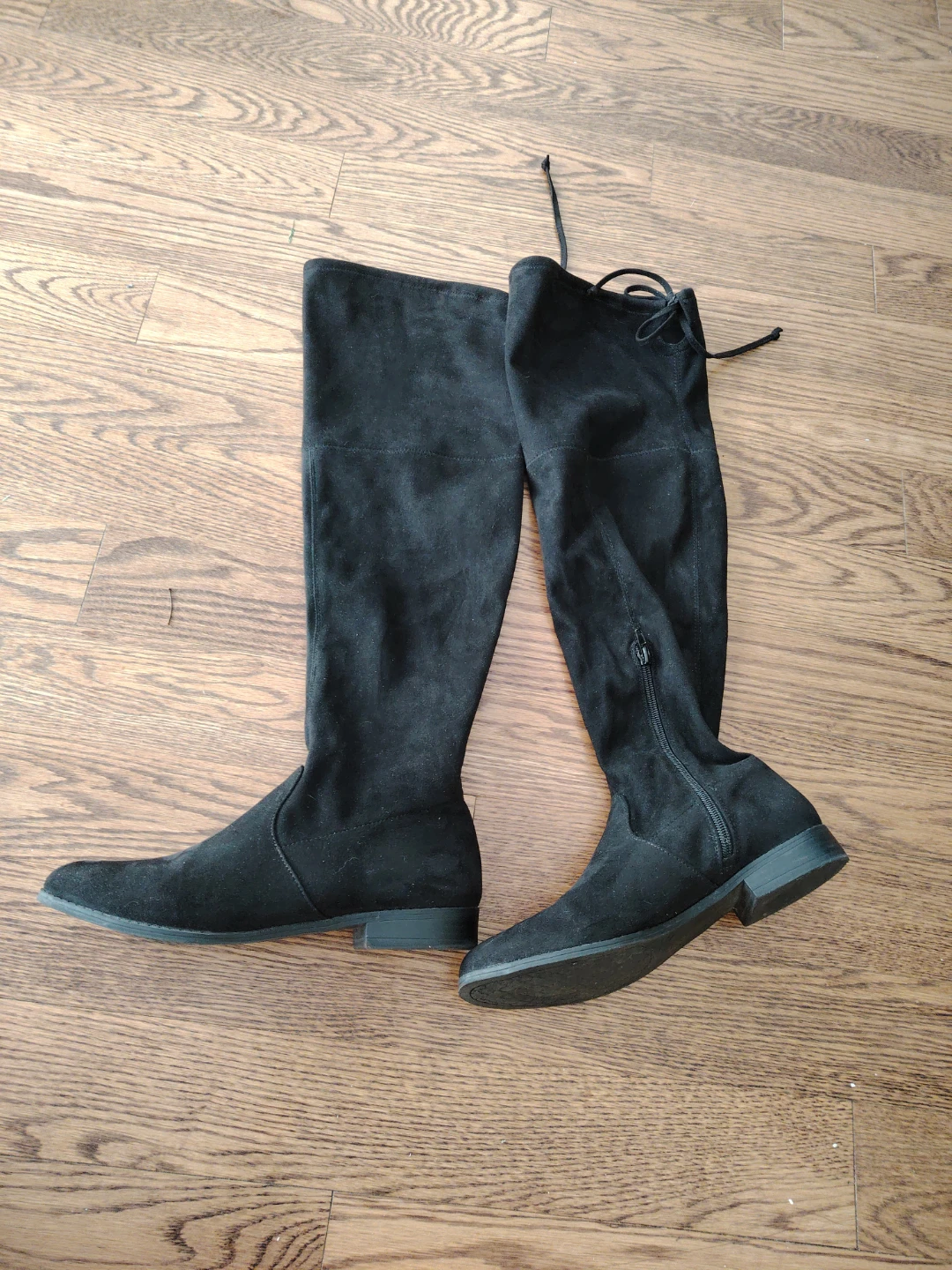 Kelly & Katie Black Suede Over-the-Knee Boots
