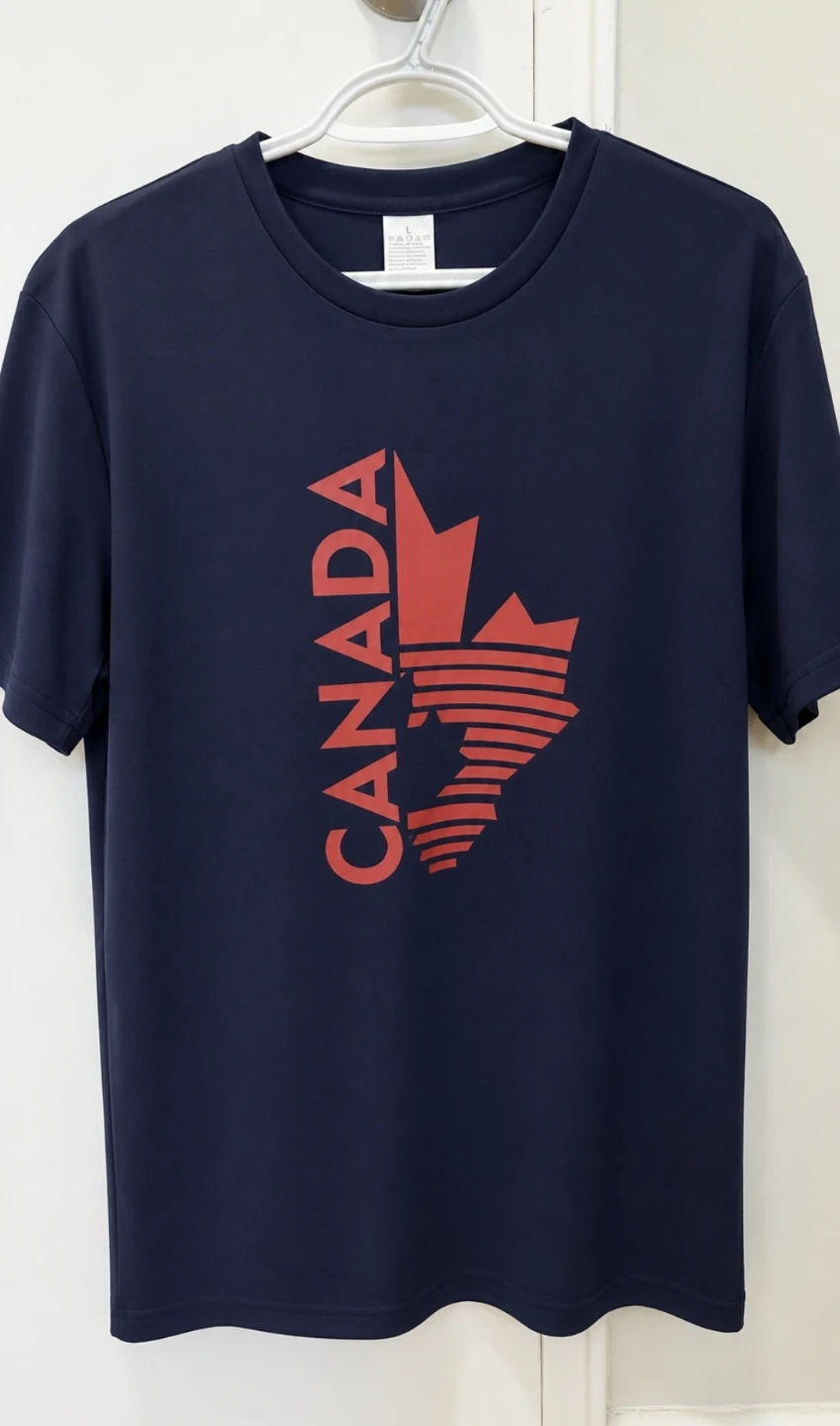 Canada Maple Leaf Shirt – Navy Blue Polyester Size L *new