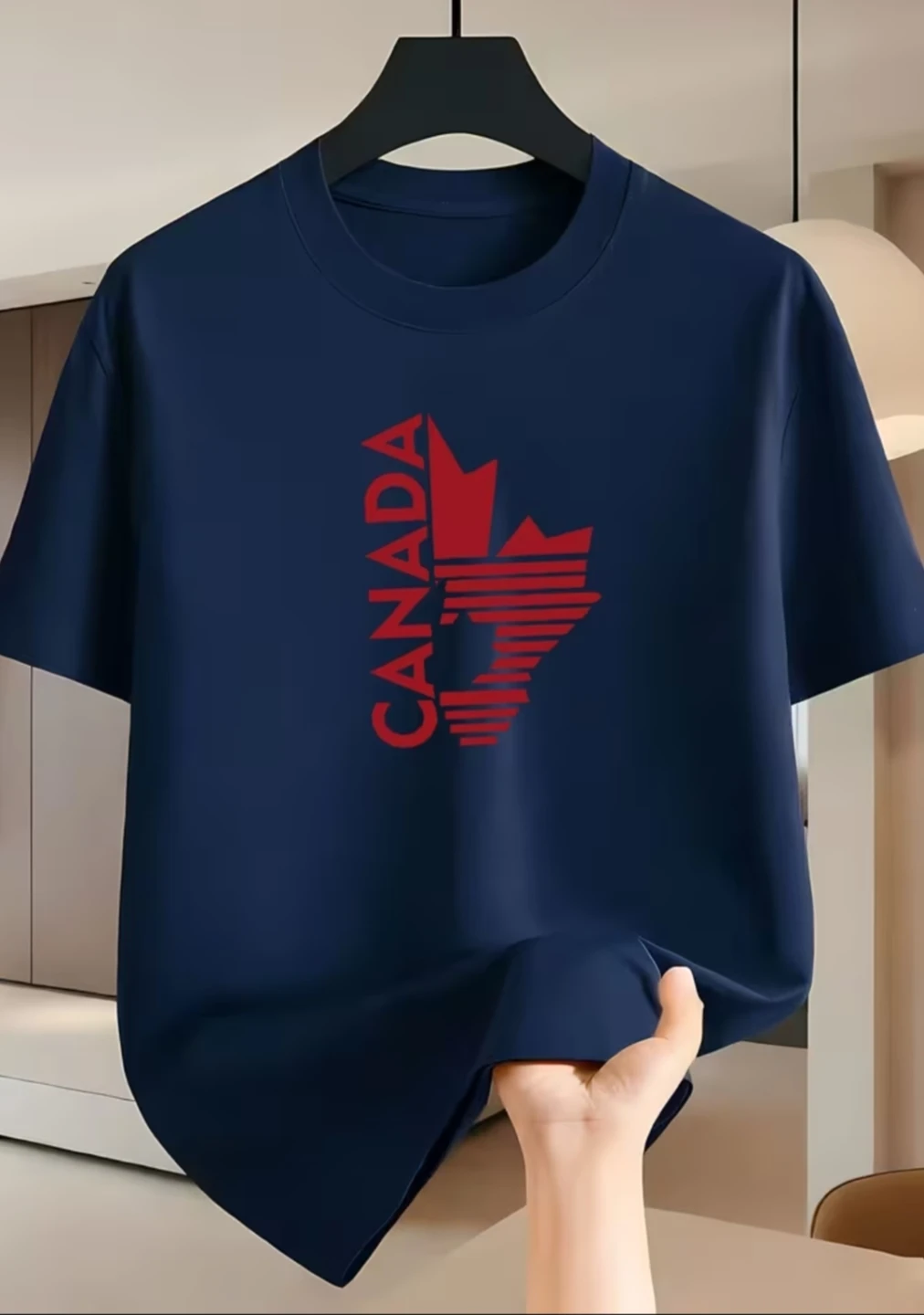 Canada Maple Leaf Shirt – Navy Blue Polyester Size L *new - photo 3