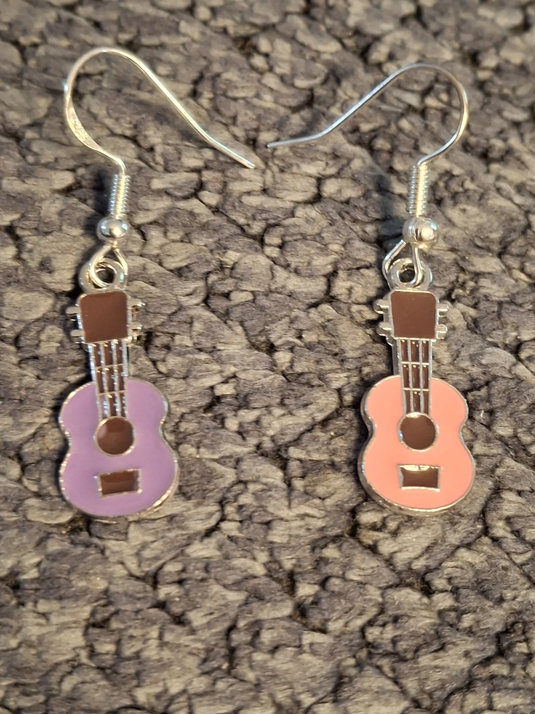 Guitar Earrings - Pink and Purple