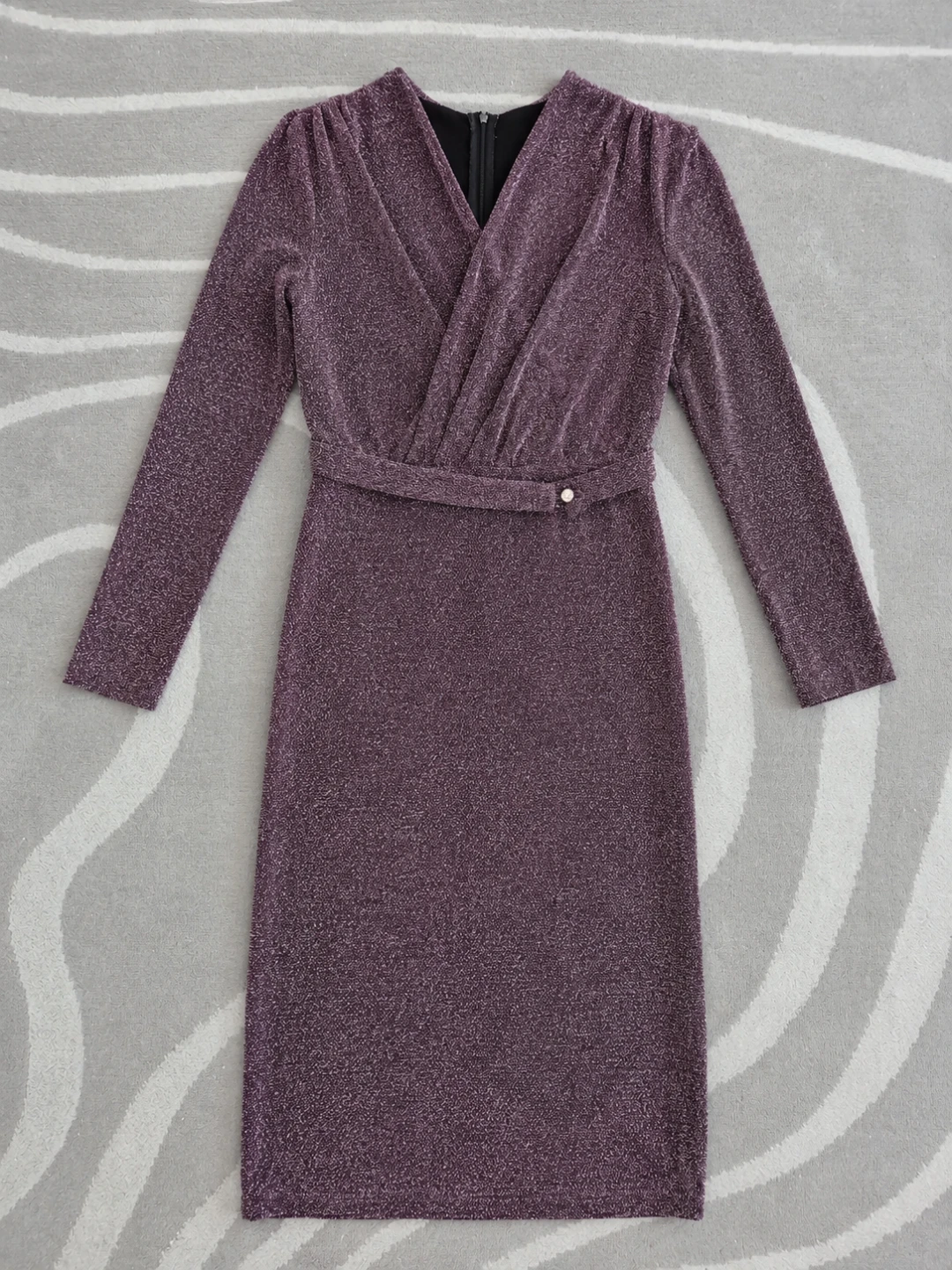 Women's Sparkly Purple Midi Dress