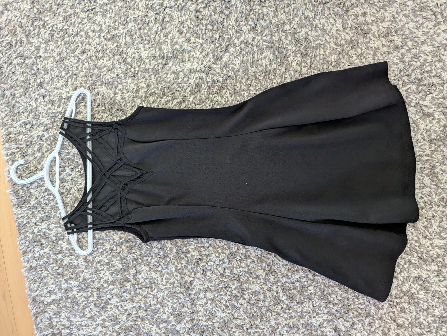 Black Sleeveless Dress with Strappy Neckline - photo 2