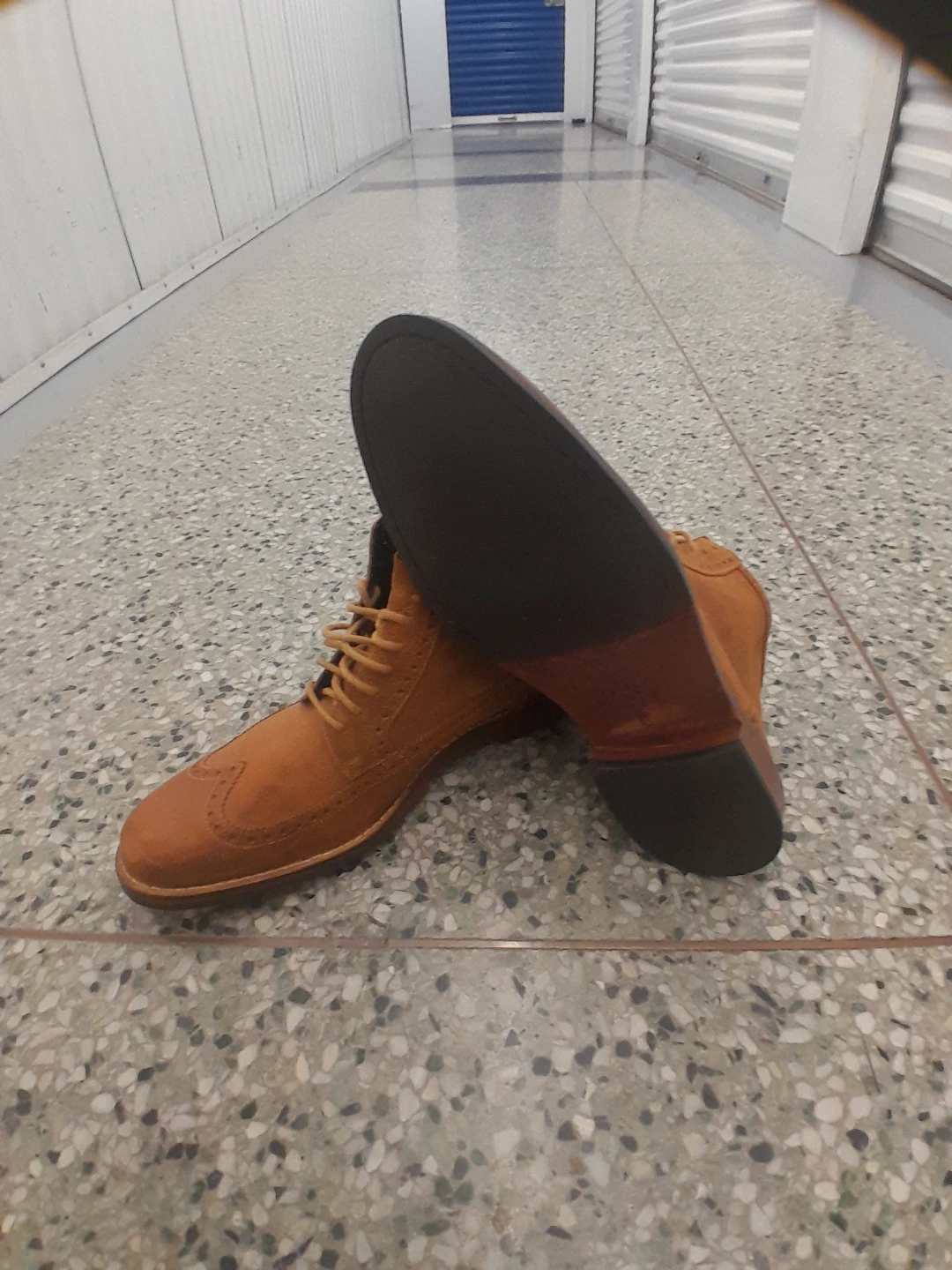 Men's Tan Suede Wingtip Boots Original Cole Haan Men's Size 11.5 - photo 5