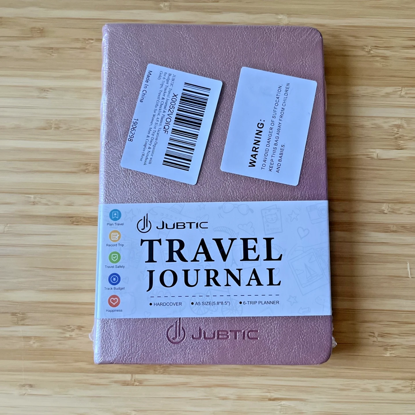 JUBTIC Travel Journal & Vacation Planner Medium Rose Gold