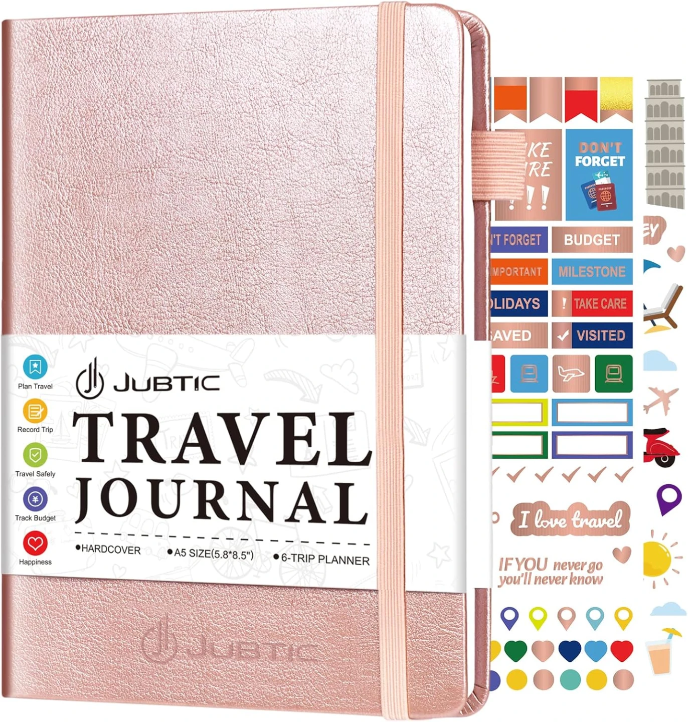 JUBTIC Travel Journal & Vacation Planner Medium Rose Gold - photo 4