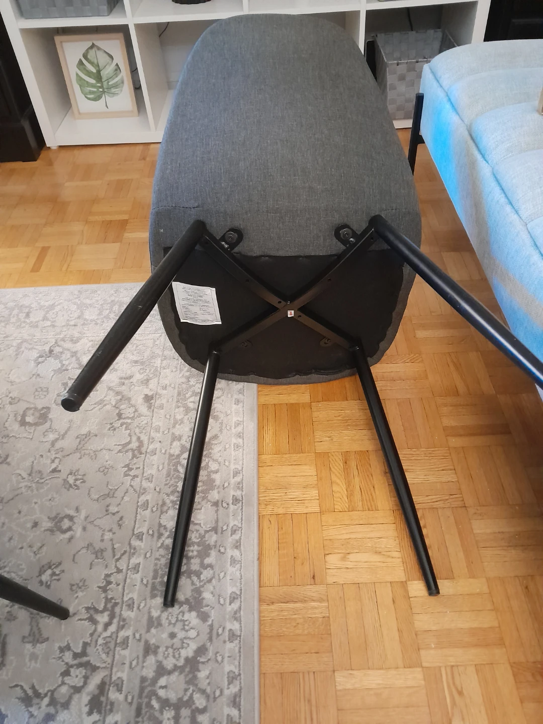 Set of 2 Grey Fabric Dining Chairs - photo 4