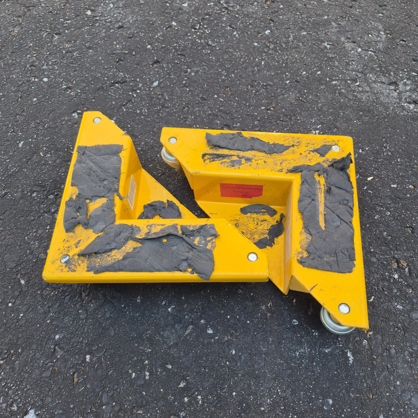 Set of 2 Yellow Corner Dolly Dollies 250lb Capacity