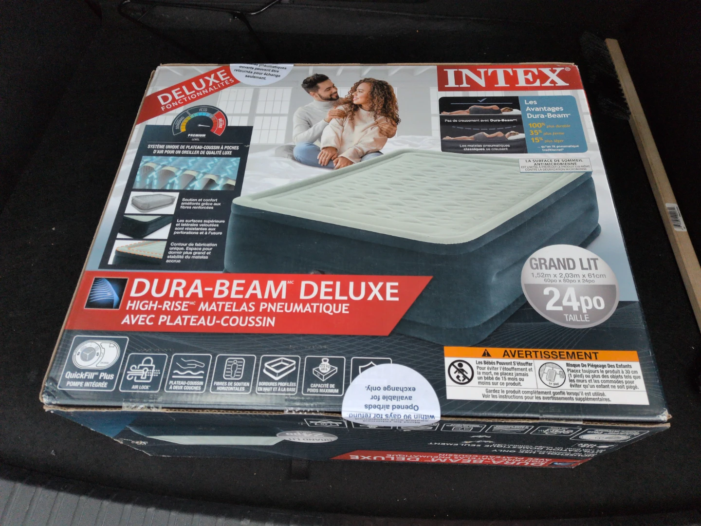 Intex Dura-Beam Deluxe High-Rise Air Mattress with Pillow Top