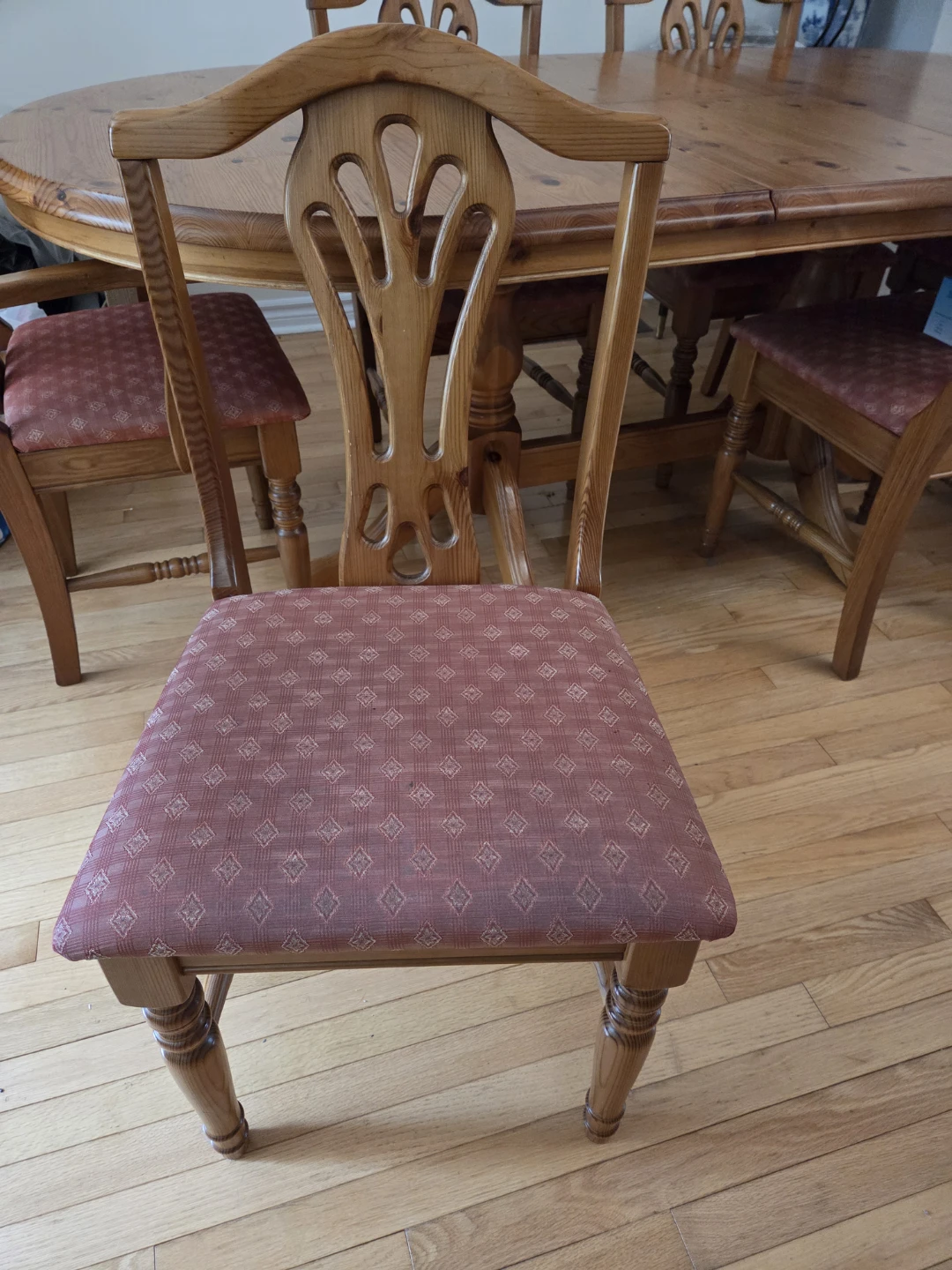 Wooden Dining Table with 6 Chairs
