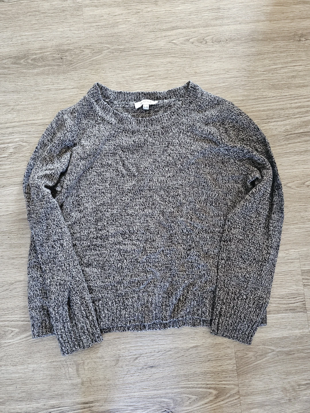 MyStyle Grey Marled Crewneck Sweater