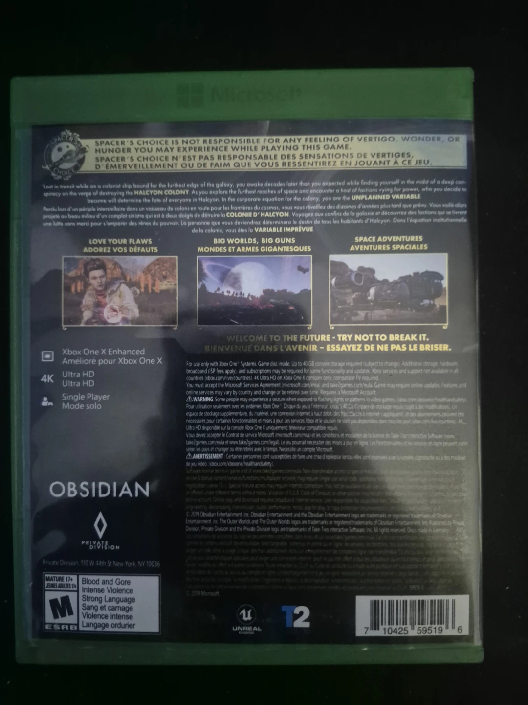 The Outer Worlds Xbox One Video Game - photo 2