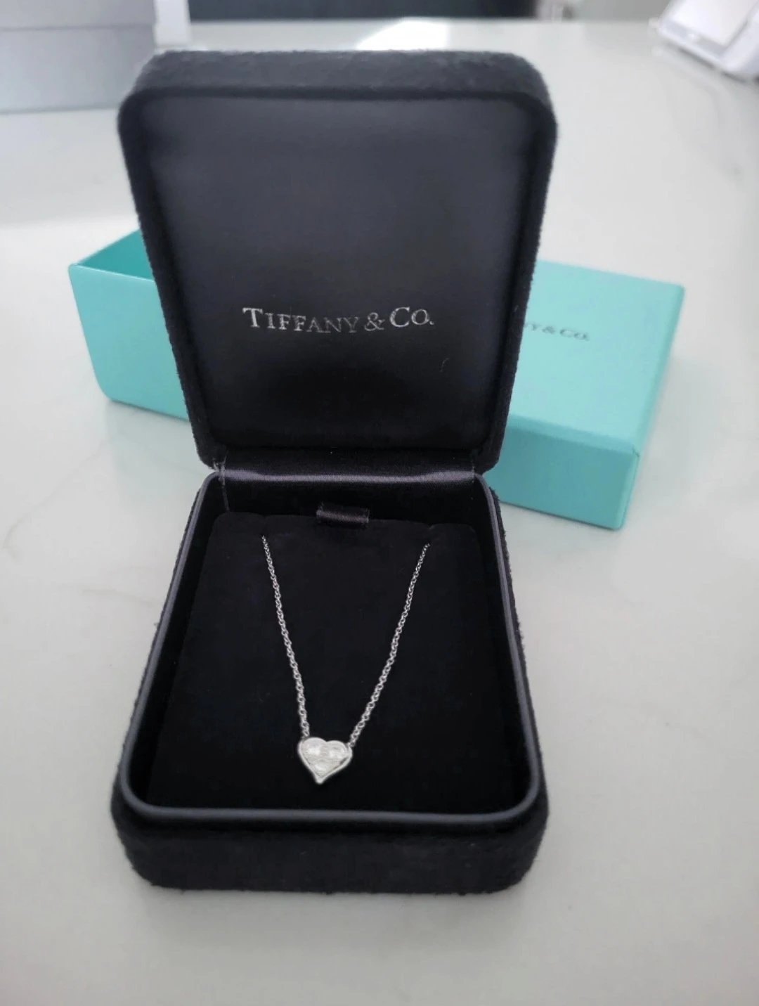 Authentic Tiffany & Co. Hearts Diamond Necklace in Platinum