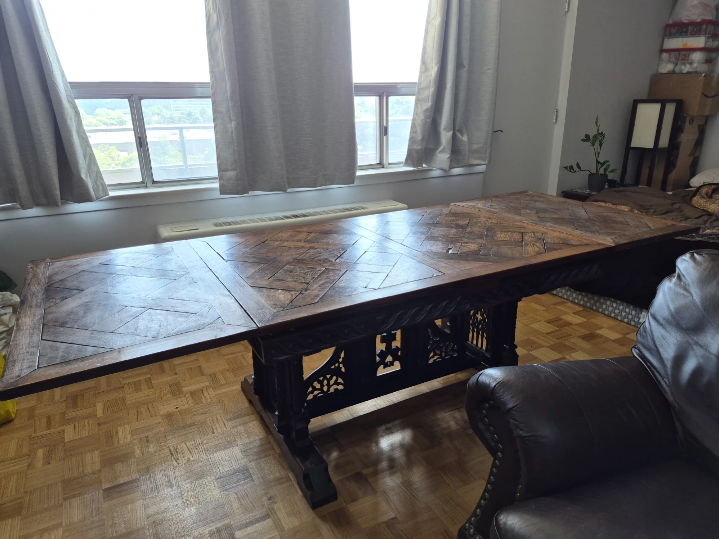 150 year old French Antique hand carved dinning table - photo 5