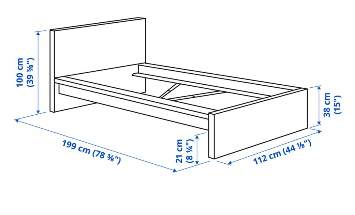 Twin Bed Frame with 2 Storage Drawers - photo 2
