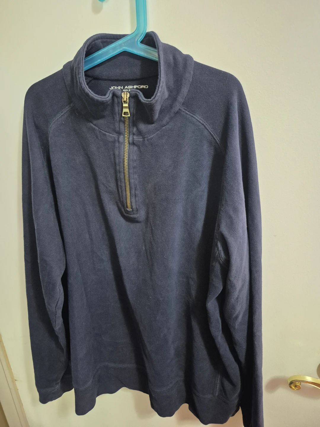 John Ashford 1/4 Zip Pullover Sweater Navy Blue Size M - photo 2