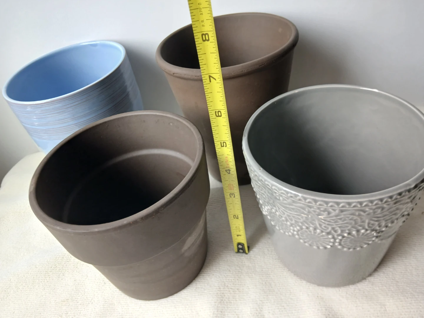 4 Ceramic & Terracotta Planters. No drainage. $6 EACH. - photo 3