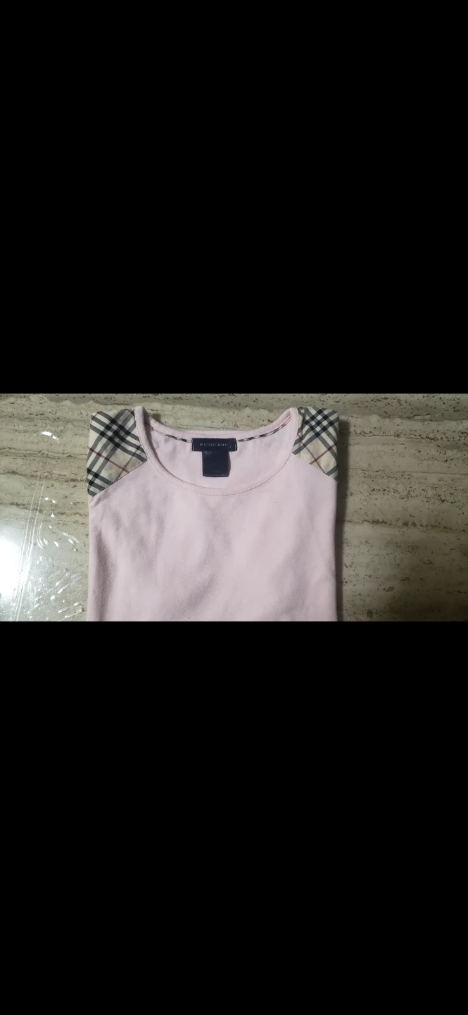 Burberry Pink T-Shirt with Nova Check Detail