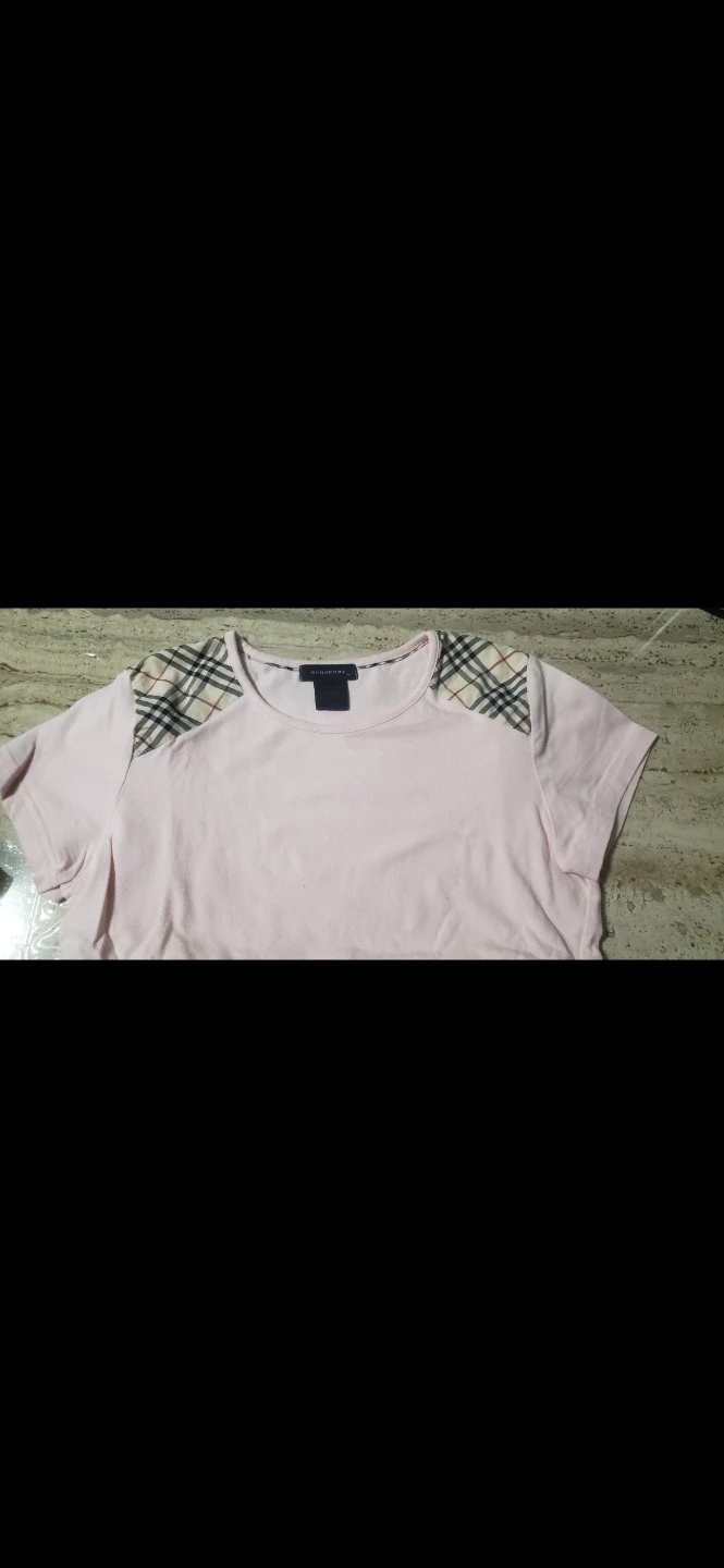 Burberry Pink T-Shirt with Nova Check Detail - photo 2