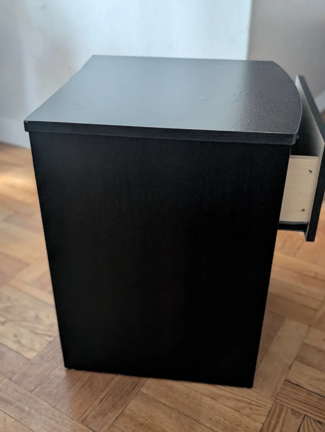 Black Nightstand with Drawer - photo 4