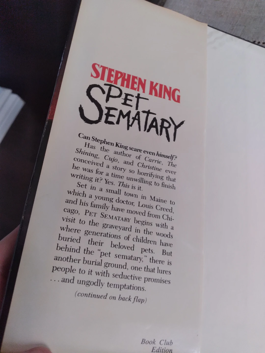 Stephen King Pet Sematary Book - photo 3