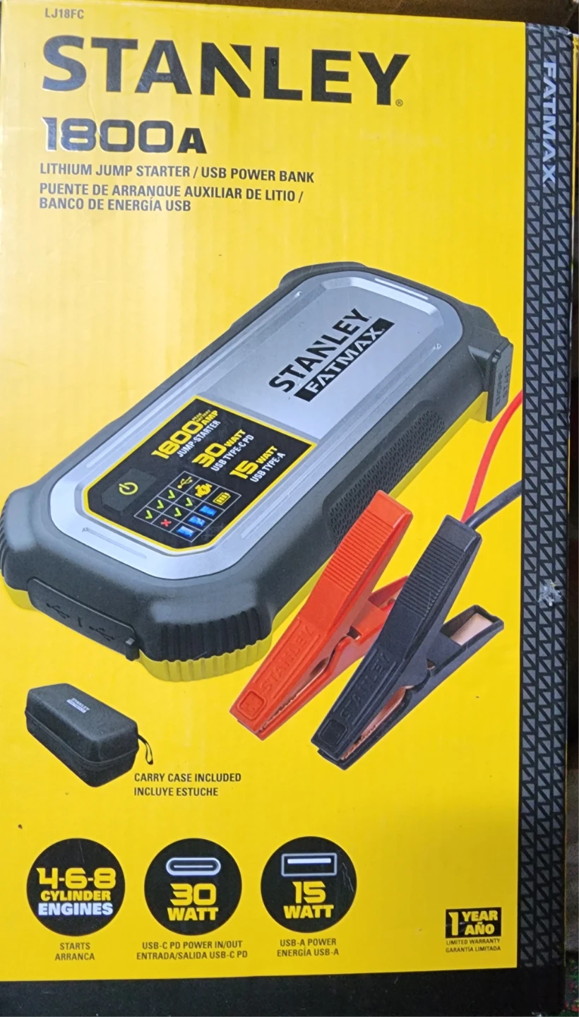 Stanley FATMAX 1800A Lithium Jump Starter / USB Power Bank