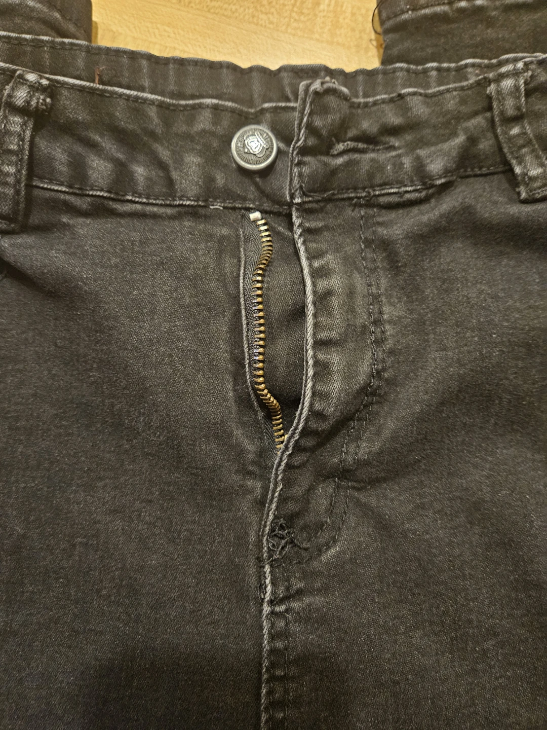 Black Distressed Skinny Jeans with Leopard Print Patches - photo 2