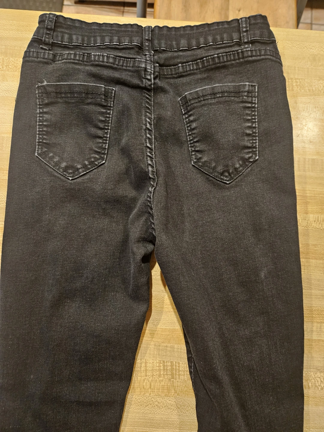 Black Distressed Skinny Jeans with Leopard Print Patches - photo 4