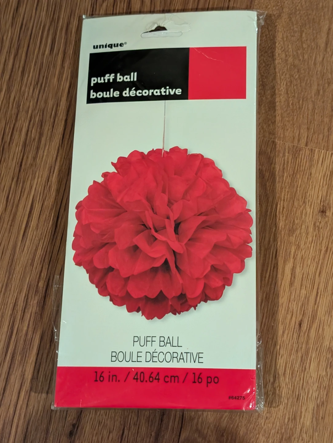 XL 16 inch Puff Decor Balls (Pack of 6) - Red