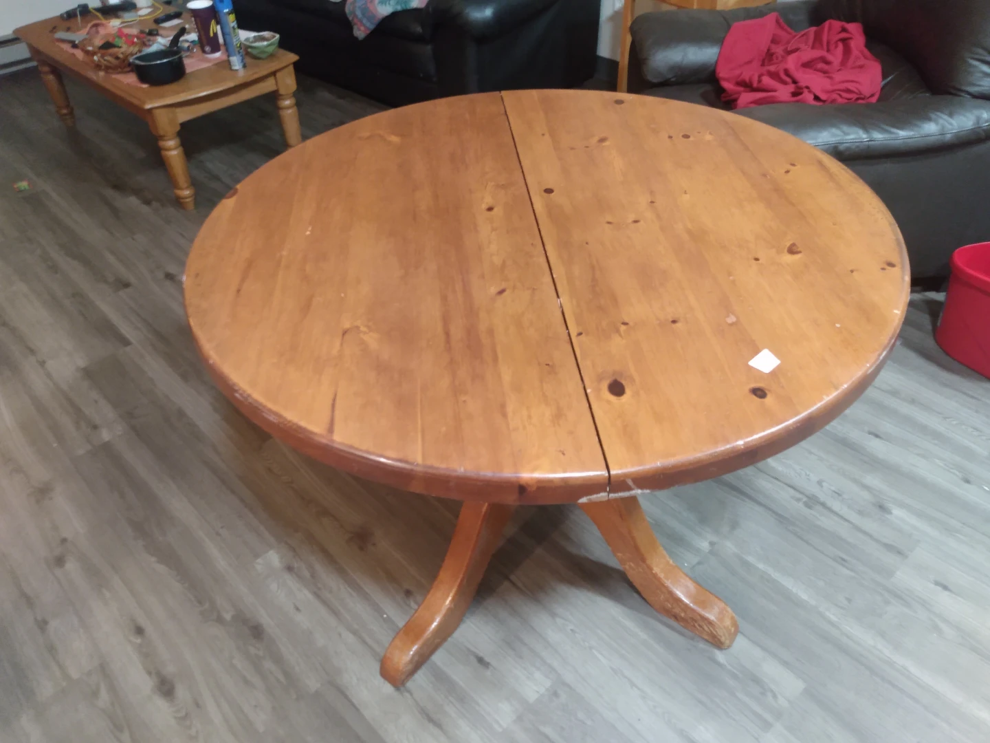Round Wooden Pedestal Dining Table - photo 2