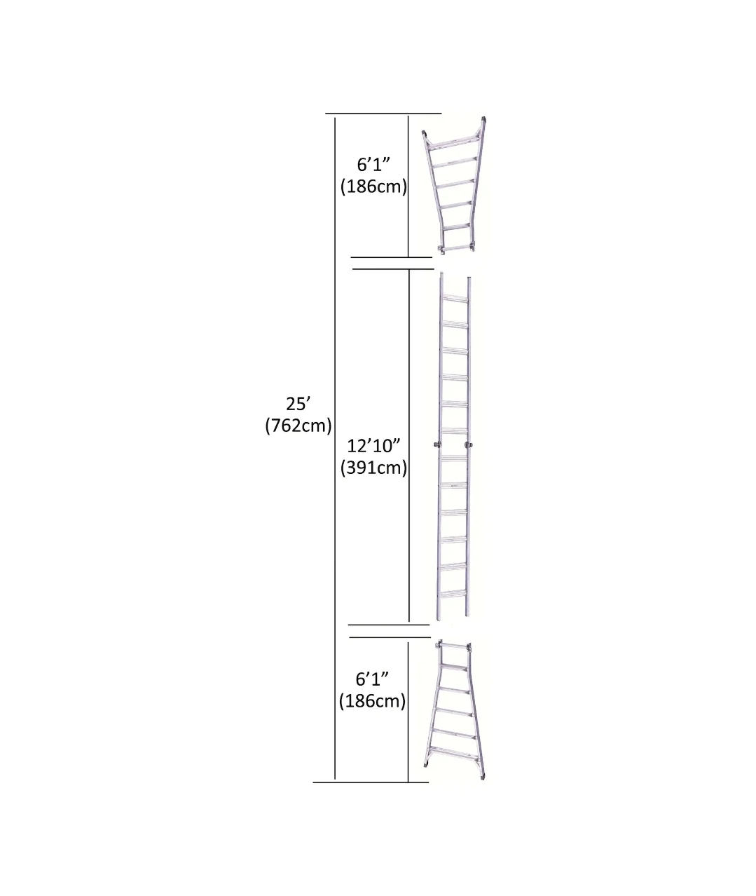 Mastercraft Grade 1A Aluminum Multi-Task Ladder, 25-ft, 300-lb - photo 4