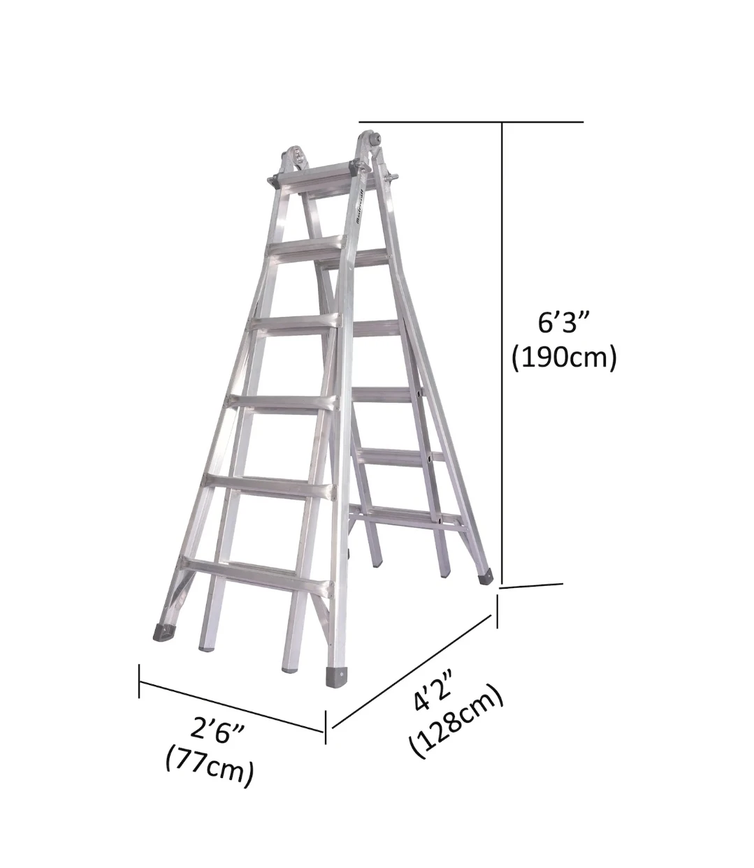 Mastercraft Grade 1A Aluminum Multi-Task Ladder, 25-ft, 300-lb - photo 5