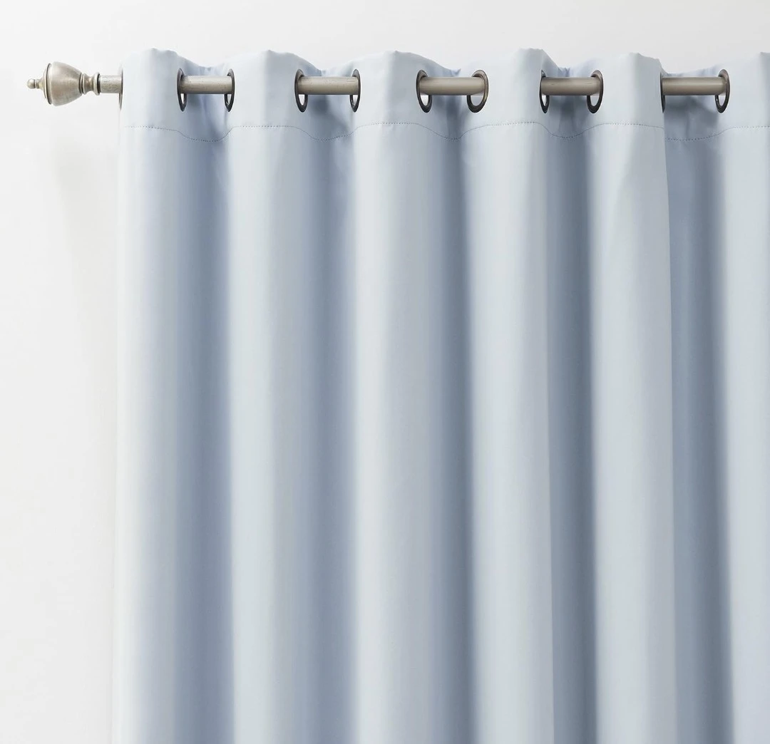 Sky Blue Blackout Curtains - Wide Width - photo 2