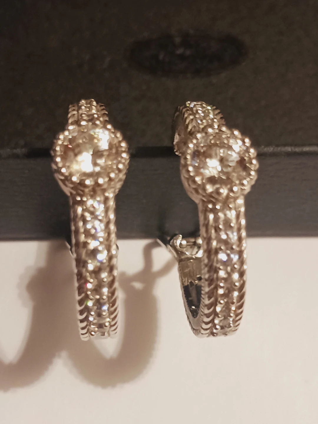 JUDITH RIPKA 925 SIGNED STERLING SILVER HOOP EARRINGS - photo 5