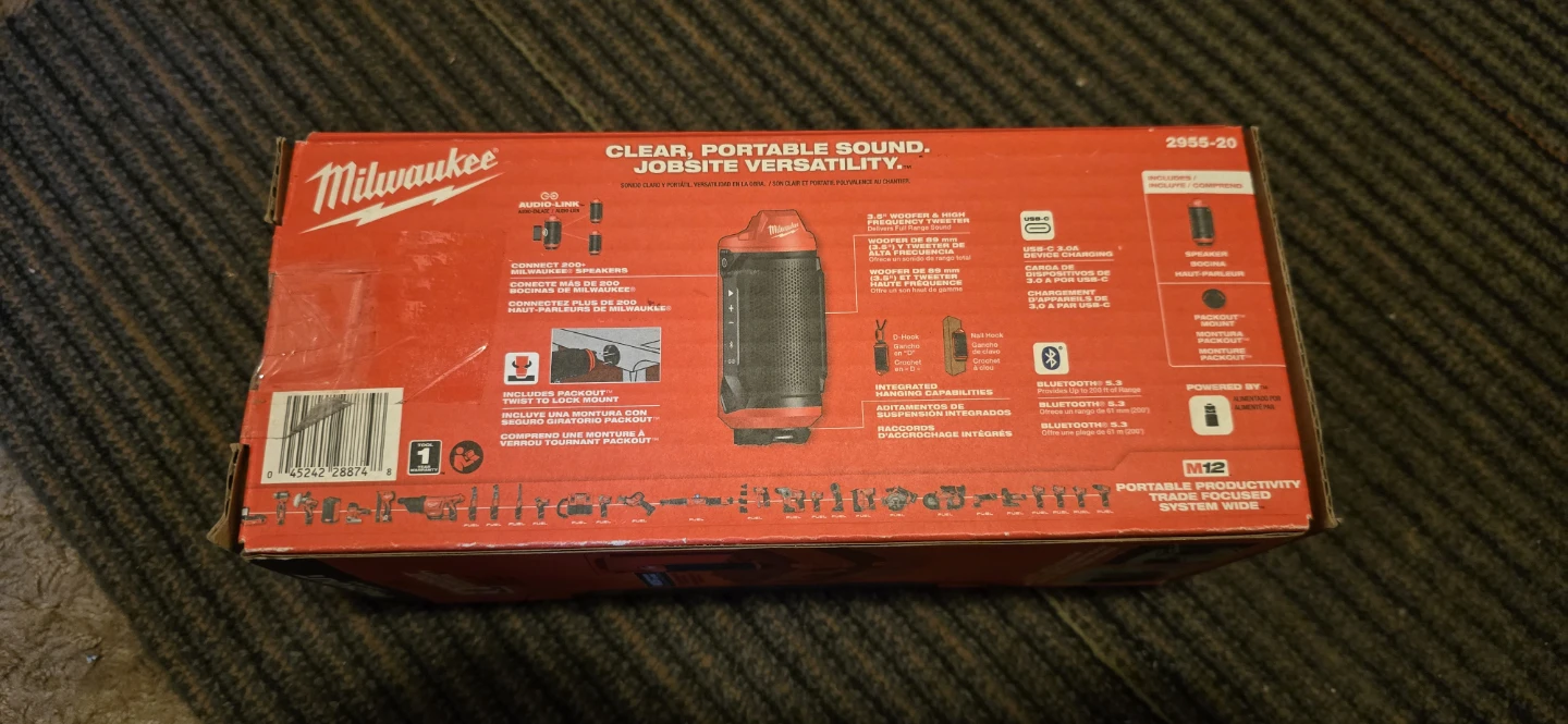 Milwaukee M12 Bluetooth Jobsite Speaker w/ PACKOUT Compatibility - photo 3