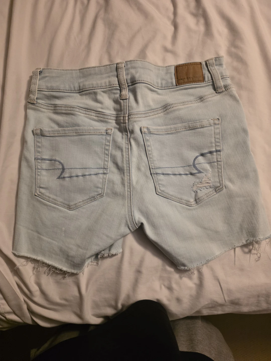 American Eagle Light Wash Ripped Denim Shorts - photo 2